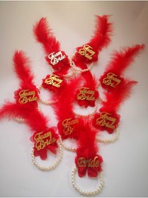 Resim PASAMİA Nedime Gelin Bilekliği Team Bride Kırmızı Renk (10 Adet ) 