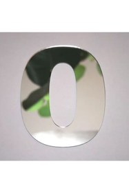 Resim zafrakreklam Daire Numarası 1 mm Gümüş Ayna Pleksi Yapışkanlı Ölçü 9X4 Cm No- 0 SIFIR 