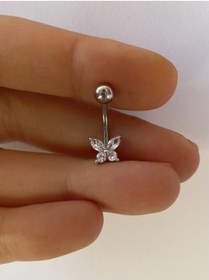 Resim Arescollection Cerrahi Çelik Kelebek Göbek Piercingi 