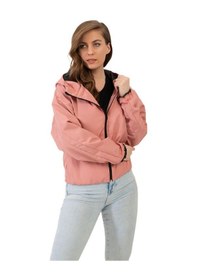 Resim Spor Kadın Kapüşonlu Su Ve Rüzgar Geçirmez Oversize Yağmurluk - Rüzgarlık-132 Pudra 
