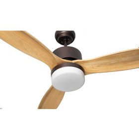 Resim Alsanfan Modern Kahverengi Motor Krem Kanat Aydınlatmalı Uzaktan Kumandalı Tavan Vantilatörü 132cm 