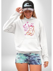 Resim Yanmaya Devam Edecek Kadar Sıcak Kadın Erkek Beyaz Kapüşonlu Sweatshirt Hoodie Beyaz 