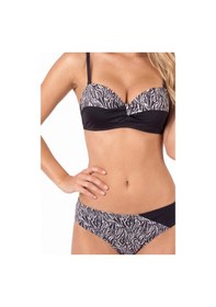Resim Nbb Kadın Siyah Zebra Desenli Straplez Bikini Takımı 