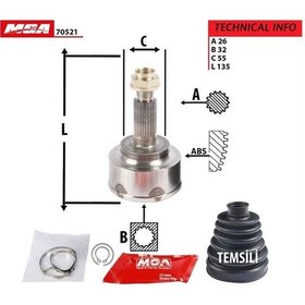 Resim Mga-70521 - Aks Kafa Dıs- Honda: Accord 03 10 "2.2cdtı Dızel" 