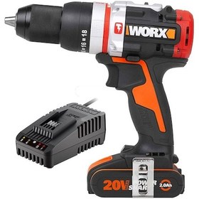 Resim Worx Wx354.9c 20volt/2.0ah Li-ion Tek Akülü Kömürsüz Profesyonel Darbeli Şarjlı Matkap Fr Wx354.9c 