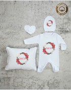 Resim yzc home size dair... Ty K35 Isimli Kız Bebek Yastık Tulum Şapka Eldiven Set 