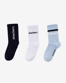 Resim SKECHERS 3'Lü Paket Funny Script Uzun Çorap Büyük Erkek Çocuk Lacivert-Mavi-Beyaz Çorap SK2520126-3474 