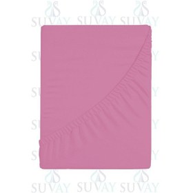 Resim Suvay Penye Lastikli Çarşaf Tek Çift Kişilik Battal Boy %100 Pamuklu Lastikli Penye Çarşaf Pembe 