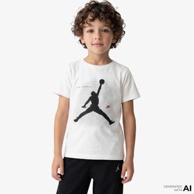 Resim Jordan Jumpman Grid Blur Erkek Çocuk Beyaz T-Shirt 