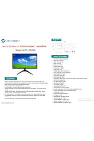Resim NOVACOM Nvc-led19a 19" Dahili Hoparlör Monitör Vga-hdmı-usb-rca-ses 