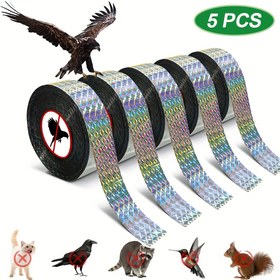 Resim 5 Rulo Kuş Korkutma Bandı (Her Biri 50.00 Metre) | Bahçeler ve Sebze Bahçeleri İçin Çift Taraflı Yansıtıcı Kuş Durdurucu Bantlar, Elektriksiz, Güvercinler, Kazlar, Ağaçkakanlar & Ördekler için Kuş Korkutma Bandı 