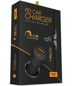 Resim CC36 3.1A PD20W Type-C to Type-C Hızlı Şarj Yeni Nesil Araç Şarj Aleti Çakmaklık 