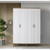 Resim Guneystore Sport 4 Kapaklı Komple Mdf Atlantik Çam Beyaz Gardırop 