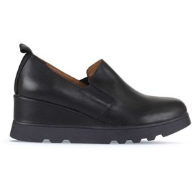 Resim Bueno Shoes Siyah Deri Kadın Dolgu Topuklu Ayakkabı 01wz7205 