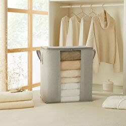 Resim Pvc Pencereli Gri Balıksırtı Hurç 45 X 30 X 50 Cm 