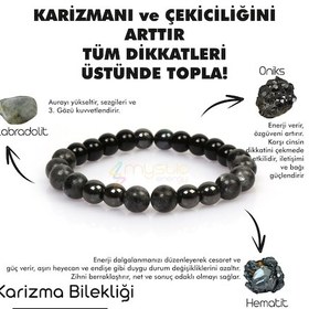 Resim Mystic Energy Doğal Taş Erkek Karizma Tılsım Bilekliği Çok Renkli 