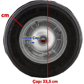 Resim NZB Yük Taşıma El Arabası Tekeri Bilyeli Rulmanlı Dubleks Teker 335x75 mm Çelik Jant 