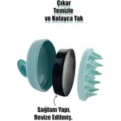 Resim Mena Rise Seay Saç Bakım Fırçası, Saç Derisine Masaj Yapan Şampuan Tarağı, Duş Fırçası Slikon Saç Masaj Tarağı Mavi 