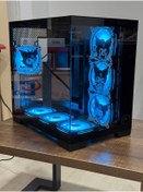 Resim alltech Gametech Kuromi Karakterli 7 RGB Fanlı Akvaryum Kasa Siyah 