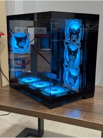 Resim alltech Gametech Kuromi Karakterli 7 RGB Fanlı Akvaryum Kasa Siyah 