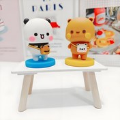 Resim Sevimli PVC Bubu & Dudu Çift Figürleri - İç Mekan Dekoru, Araç Aksesuarları ve Masa Süsü için İdeal; Pilsiz, Noel, Düğünler, Anneler Günü ve Özel Günler için Harika Hediye 