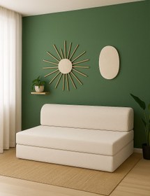 Resim Homedius Magic Çift Kişilik Katlanır Yataklı Koltuk Kadife Bej 