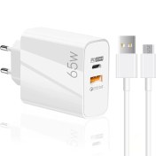 Resim 65W UsbA PD33W Quick Charger 3.0 UsbA to Micro 3m Kablolu Hızlı Şarj Aleti Set ScHitec