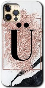 Resim MRCİLETİSİMmrc-191185 Pembe Mermer Desenli Ü Harfi Kılıf Kapak Hayalet Ekran Yandan Gözükmez iPhone 11 Pro ile uyumlu 