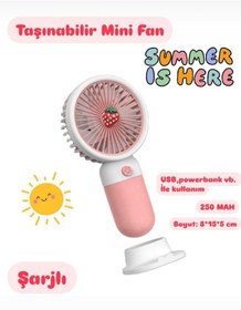 Resim AXWER Taşınabilir Fan Soğutucu Mini Vantilatör Klima Güçlü Serinletici Şarjlı Masa Üstü Sessiz Standlı 