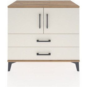 Resim Hyperion Şifonyer 2 Raflı 2 Çekmeceli 2 Kapaklı 88x44x80 Çam-... Çam 