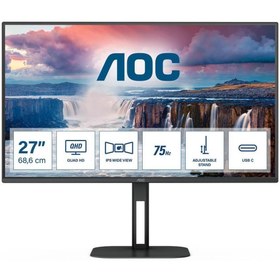 Resim AOC 27" Ips Q27v5c/bk 1ms 75hz Hdmı-dp Usb-c Pivot Kurumsal Monitör 2560x1440 