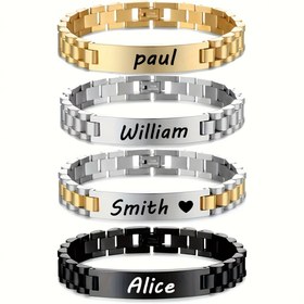 Resim Kişiselleştirilmiş Bilezik, Özel İsim Harf ve Tarih Kazıma 304 Paslanmaz Çelik Altın Gümüş Siyah Bilezik Çoklu Yazı Tipi Seçenekleriyle, Basit Şık Çok Yönlü Takı Aksesuarı, Sevgililer Günü Hediyesi, Babalar Günü Hediyesi, Anneler Günü Hediyesi, Benzersiz Doğum Günü Hediyesi, Yıl Dönümü Hatırası, Arkadaşlar ve Aile İçin Eşsiz Hediye 