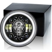 Resim Pazly Uyumlu, Rgb Motosiklet Kafatası Led Far, Suofeng Su Geçirmez Ip67, Çok Renkli Aydınlatma, 7-12/80v 