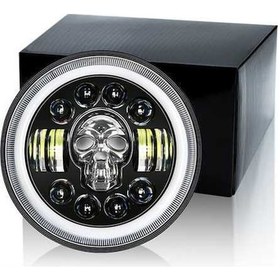 Resim Pazly Uyumlu, Rgb Motosiklet Kafatası Led Far, Suofeng Su Geçirmez Ip67, Çok Renkli Aydınlatma, 7-12/80v 