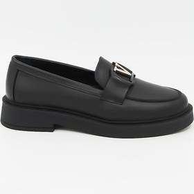 Resim X-trend V Tokalı Deri Kadın Babet - Siyah Siyah 