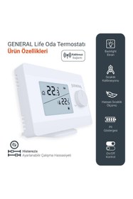 Resim AyrStore ILLONA HT250S RF Kablosuz Oda Termostatı (Beyaz) 