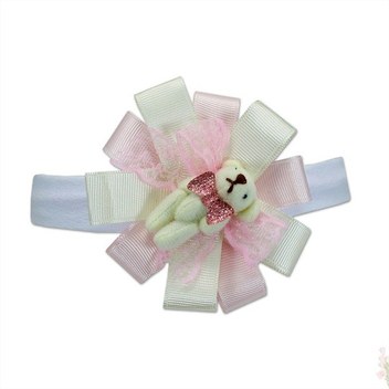 Figürlü Lastikli Bebek Bandanası Pembe Sbt556