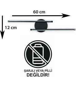 Resim Legacy Sare Aplik Modern Tasarım Siyah Renk Gün Işığı Ledli Banyo - Mutfak - Salon LED Duvar Aplik 