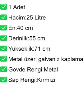 Resim Akdenizpos MK25 Metal Çocuk Market Alışveriş Arabası 25 Litre 