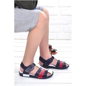 Resim Kiko Şb 2479-87 Orto Pedik Erkek Çocuk Sandalet Terlik Lacivert - (414664003) Lacivert 