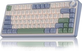 Resim Aula F75 Mekanik RGB TKL Gray Switch Kablosuz Makrolu Hot Swap Klavye Pastel 