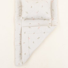 Resim Alt Açma Matı ve Yastık - Pembe Çiçekler 