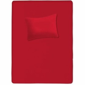 Resim %100 Pamuklu Bebek Aparalı Çarşaf 115x150 + Bebek Yastık Kılıfı 35x45 Kırmızı 