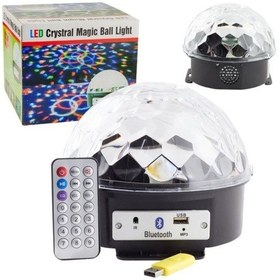 Resim Disko Topu Işıklı Küre Kumandalı MP3 Usb Çalar Bluetooth Hoparlör 