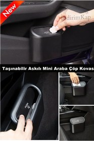 Resim İndirimKap Oto Araba Çöp Kutusu Kapaklı Organizer Çöp Kovası Araç İçi Çöp Kutusu Organizer Oto Çöp Kovası 