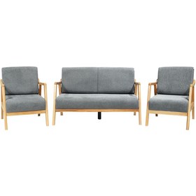 Resim Zem Favela Bohem Çay Seti Natürel Ahşap, Gri (1 ADET İKİLİ BERJER 2 ADET TEKLİ BERJER) 