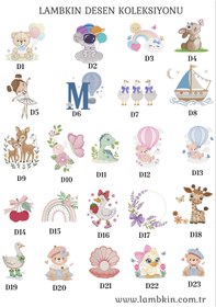 Resim lambkin Müslin Ekru Set - Yastık, Battaniye, Puset Örtüsü ve Bebe Yaka Tulum 