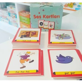 Resim Ses Kartları - 56 Kart - Özel Eğitim Yukakids Işitsel Algı Taklit Kartları 