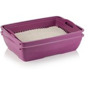 Resim Süzgeçli Açık Kedi Tuvaleti 