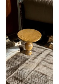 Resim Simillo Wooden Ahşap Tekli Mantar Yan Sehpa Modern Koyu Ceviz Renkli Fiskos Kod:trd10769 Kahverengi 